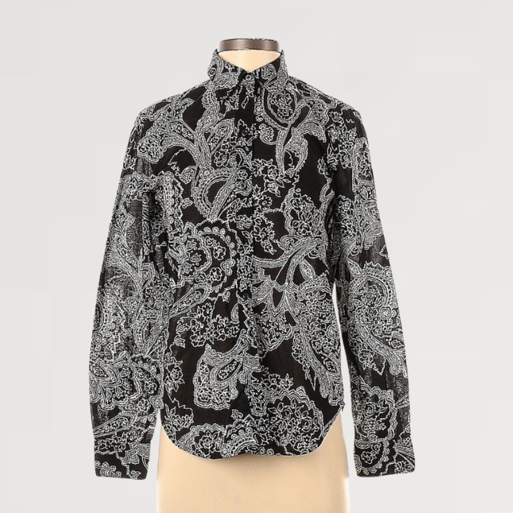 Lauren by Ralph Lauren | Long Sleeve Button-Down Shirt | Size S